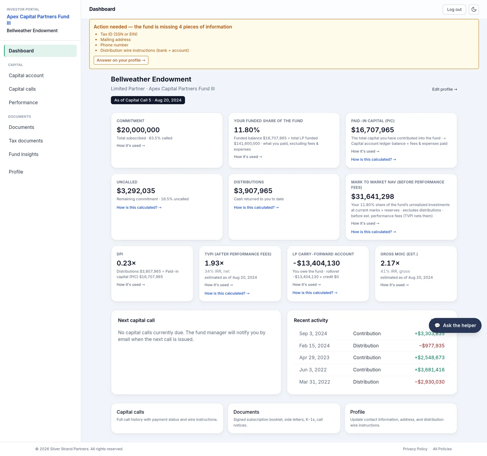 Keel investor portal